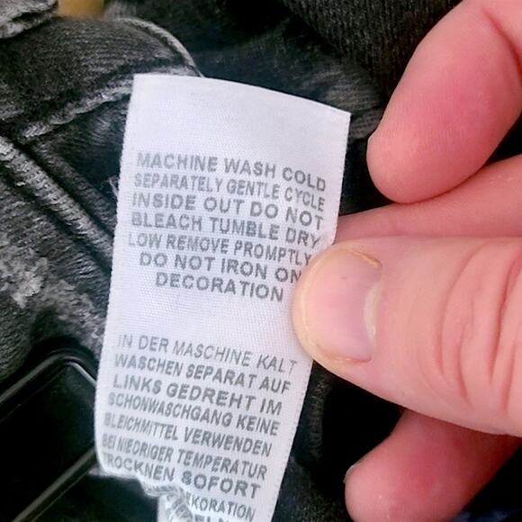 True Religion Women’s Jeans Soft Grunge Moto Distressed Denim Washed Black 23 - Picture 8 of 9